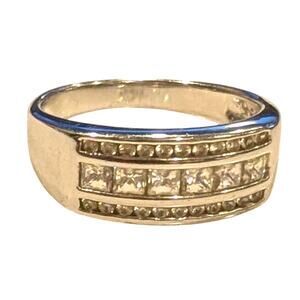 Sterling Silver Cubic Zirconia Band Ring Size 12 6.3 G